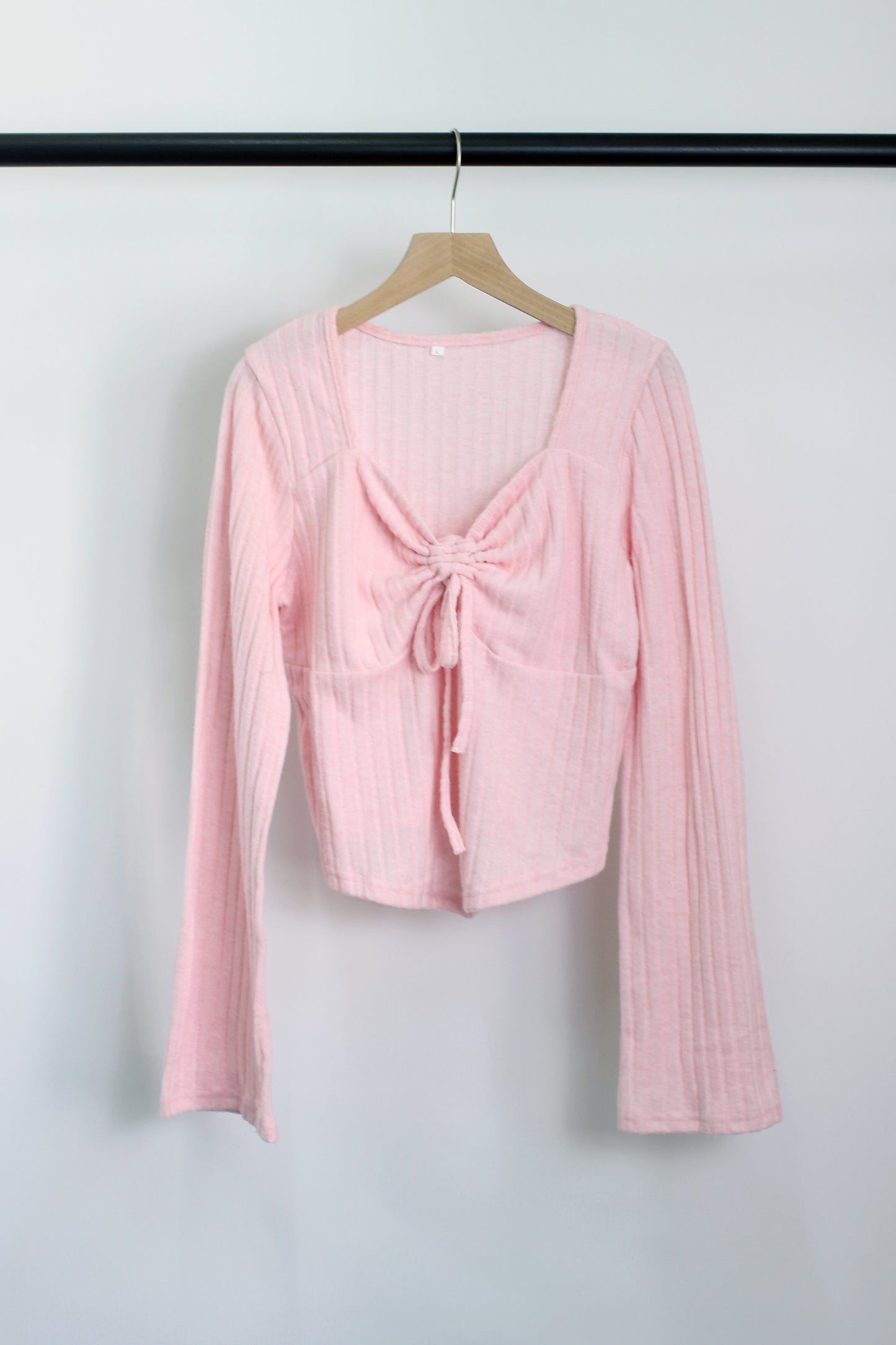 W2408DUY94411 - Classic Tie-Front Ribbed Sweater