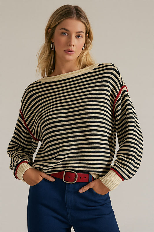 W2506MY35243 - Women¡¯s Classic Striped Knit Sweater