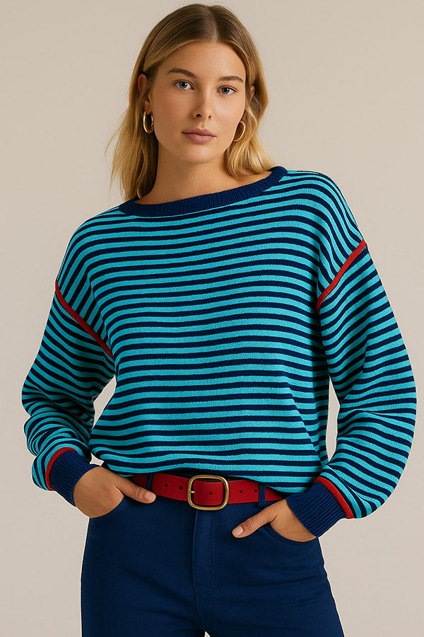W2506MY35243 - Women¡¯s Classic Striped Knit Sweater