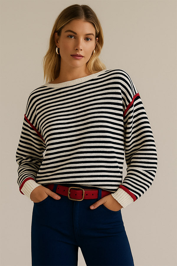 W2506MY35243 - Women¡¯s Classic Striped Knit Sweater