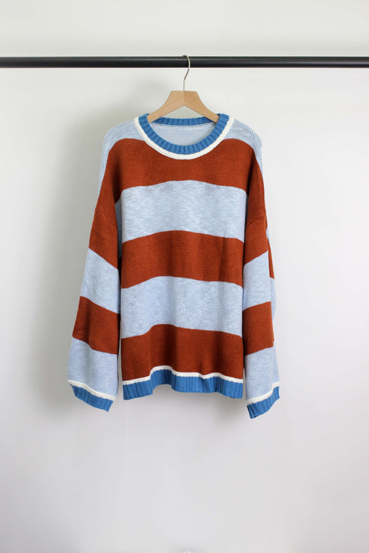 W2506MY54951 - Unisex Striped Knit Sweater