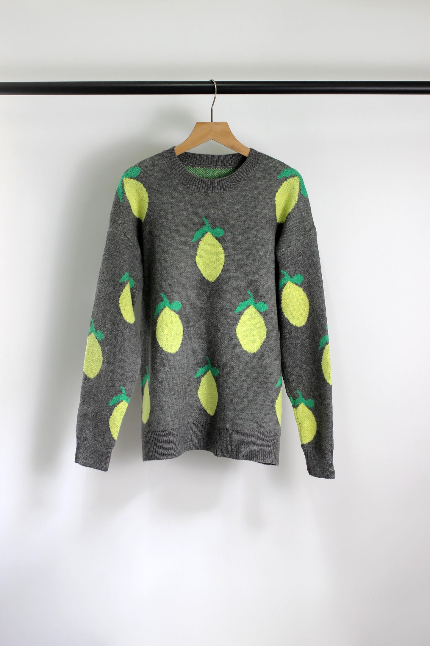 W2507JYYS18567 - Unisex Lemon Print Knit Sweater