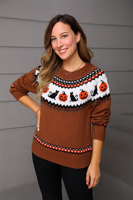 W2507JYYS57272 - Halloween Fair Isle Knit Sweater